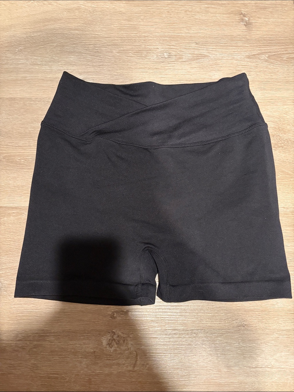 Women’s High-Rise Black Bike Shorts with Wide Waistband